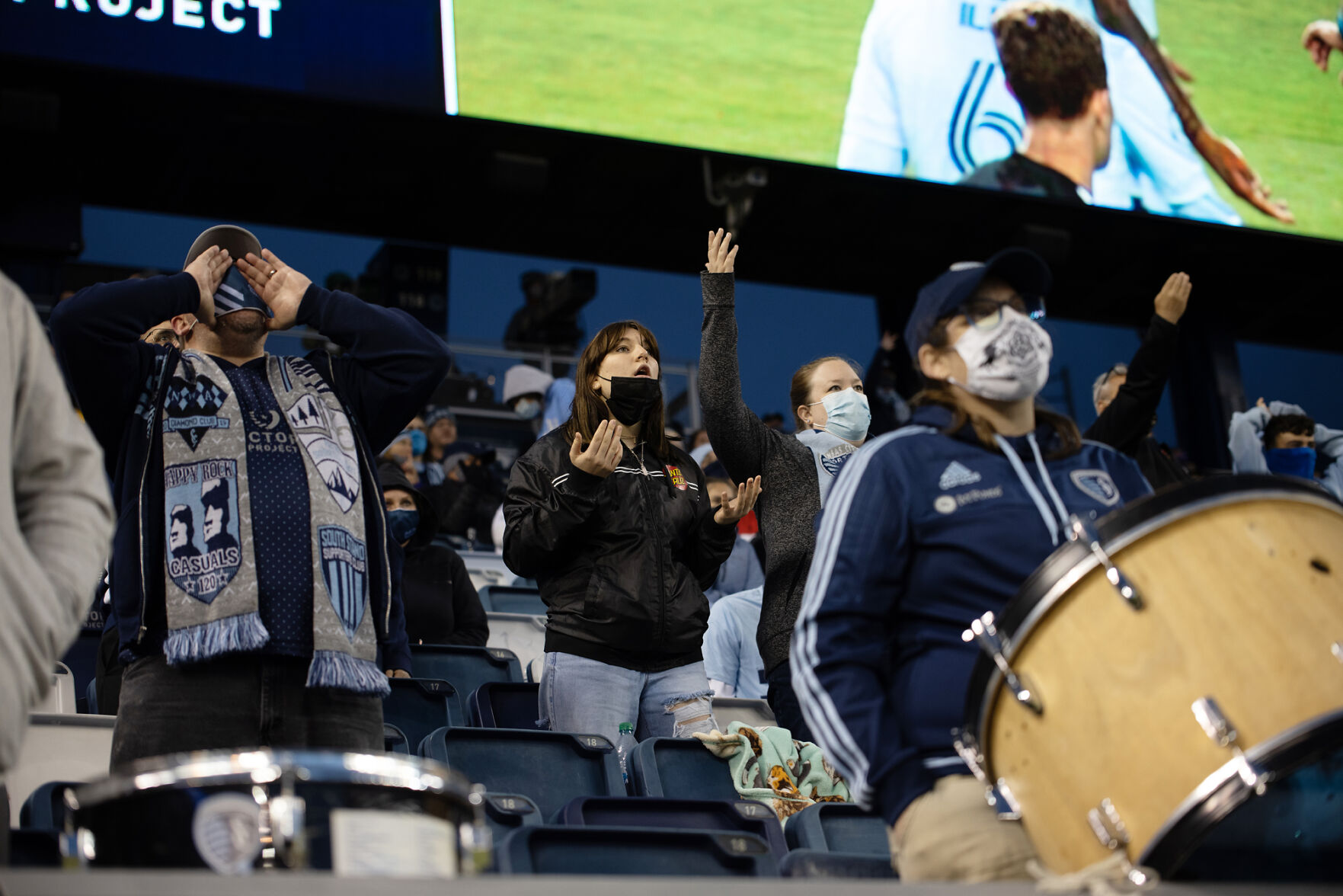 Sporting KC fans disappointed by a call made by the referees
